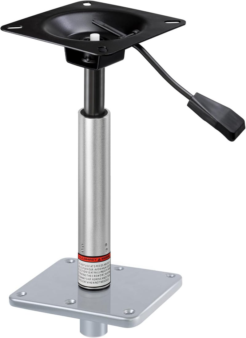 CLLOMAGY Adjustable Boat Seat Pedestal Base Mount Kit with Lock in 3/4" Boat Seat Pin Post&Marine Power Pedestal Mount Base for Marine Fishing Bass Chair,Post Adjustable Height 14 to 19 Inches/24 to 30 Inches - Image 1